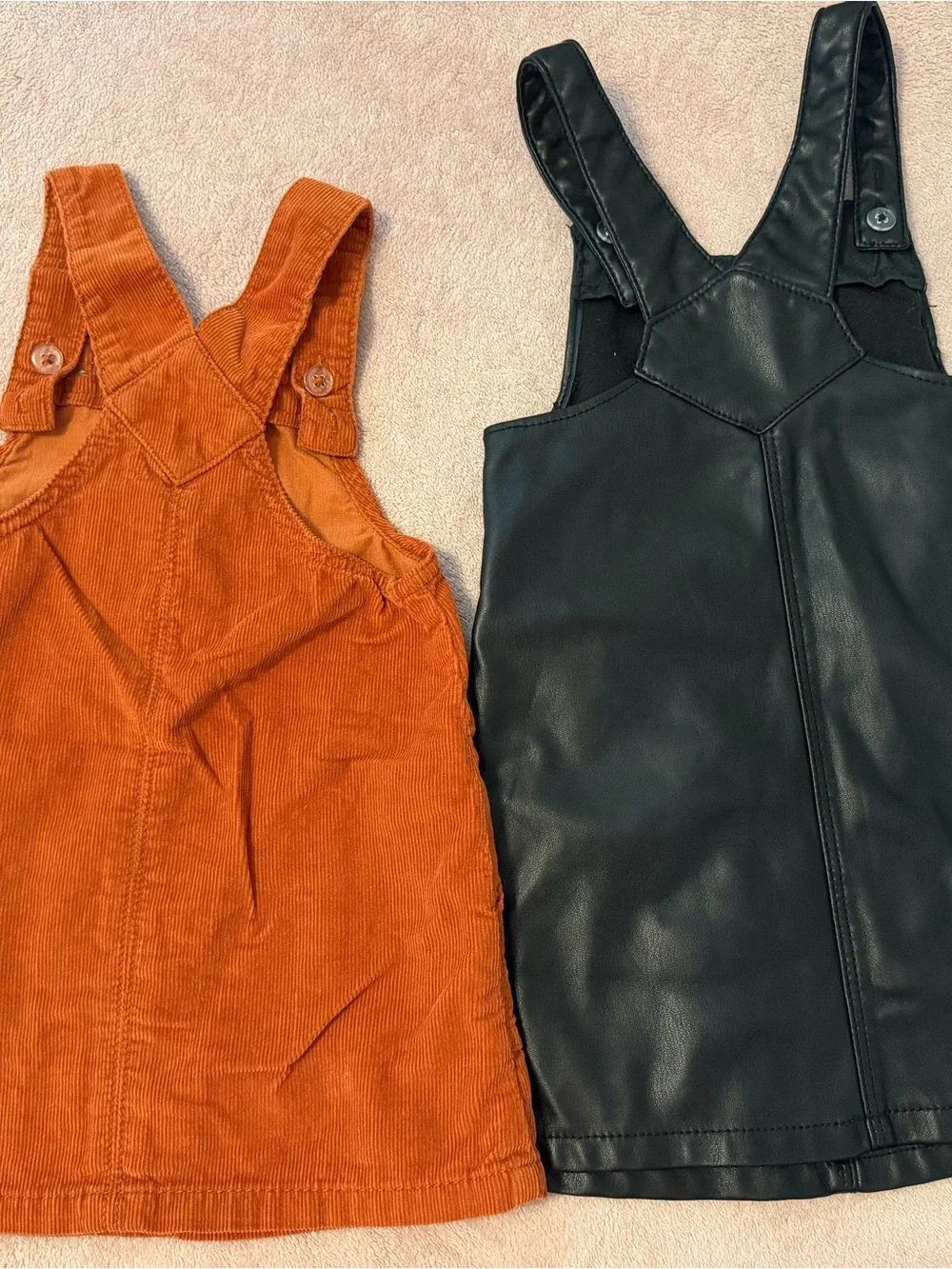 2T/4T Bundle Wonder Nation Corduroy & Faux Leather Overall Dresses